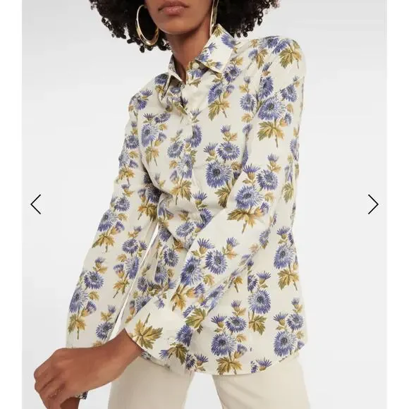 ETRO MILANO FLORAL COTTON BLEND SHIRT, SIZE 42 - Picture 5 of 8